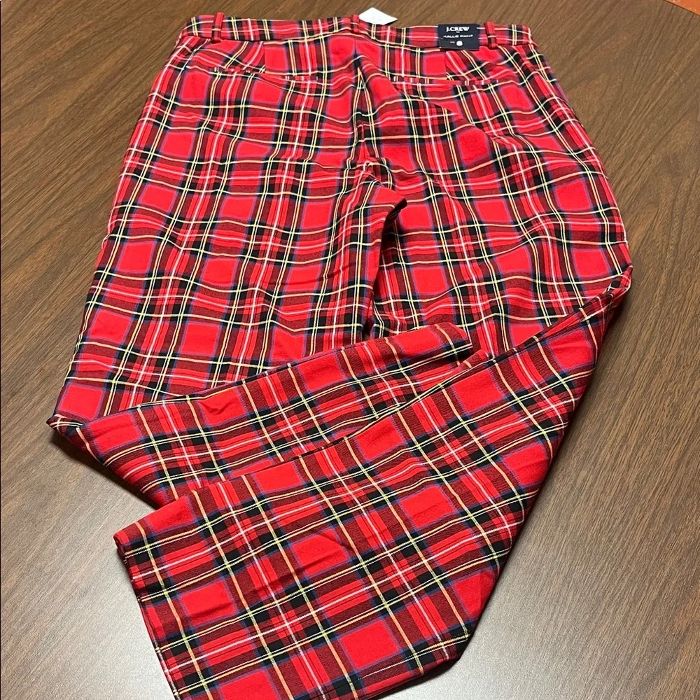 J Crew red plaid Kallie pants, size 8, NWT‎
